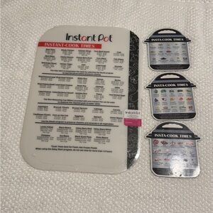 Instant Pot Cooking Times Cutting Board and Magnet Set
